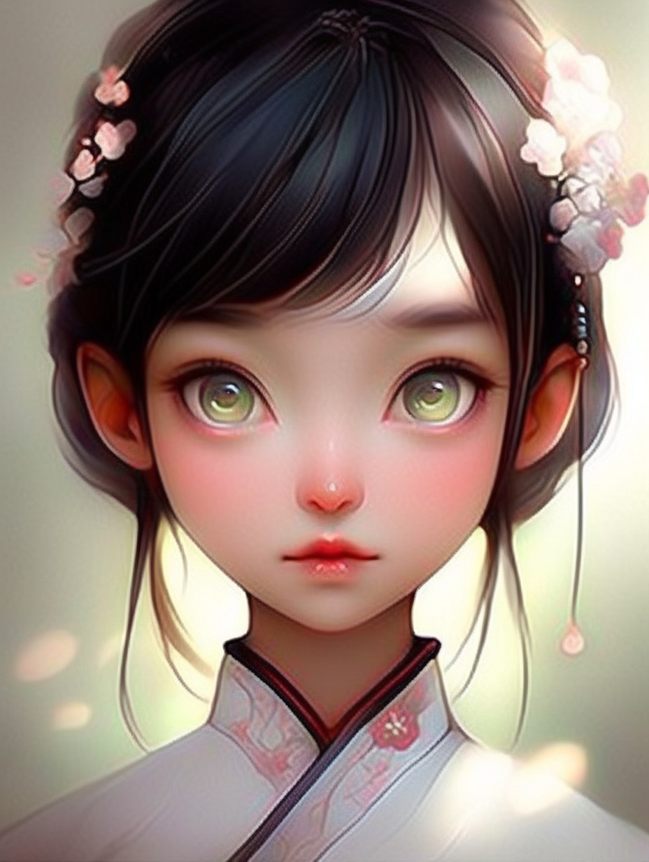 Midjourney 关键词– 有一双迷人大眼睛的亚洲女孩- AI 助手  image